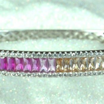 Sterling Silver Multi Coloured Bangle