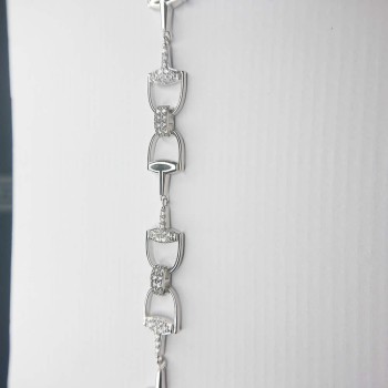 Sterling Silver/CZ Fancy Link Bracelet