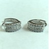 Sterling Silver/CZ Hinge Creole Earrings