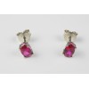 Sterling Silver Oval Ruby Stud Earrings