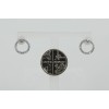 Sterling Silver/CZ Open Circle Stud Earrings