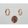 Rose Gold Plated on Sterling Silver/CZ Creole Earrings