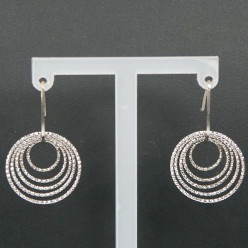 Sterling Silver 5 Rings drop earrings