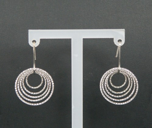 Sterling Silver 5 Rings drop earrings