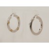 Sterling Silver/Yellow Gold Plated Rivet Creole Earrings