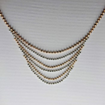 Sterling Silver Rose Gold Plated Graduated Plug Chain Necklet