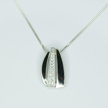 Sterling Silver/CZ Pendant and Chain