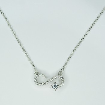 Sterling Silver/CZ Scroll Pendant and Chain