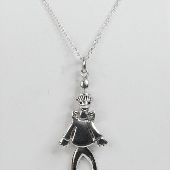 Sterling Silver Dancing Man Pendant and Chain