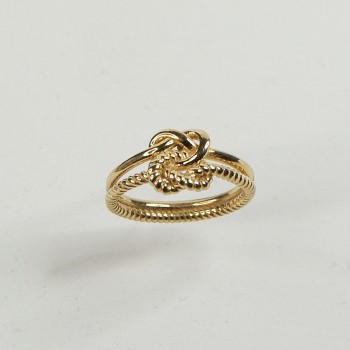 Sterling Silver Yellow Gold Plated Knot Ring - Size M